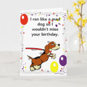 Dog Themed Birthday Card Kaart (Gele Bloem)