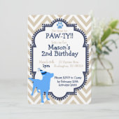 Dog themed Birthday Party Invitation Kaart (Staand voorkant)