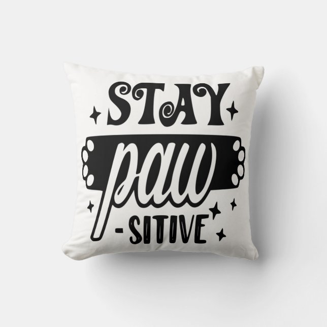 Dog themed paw prat werpen kussen (Voorkant)