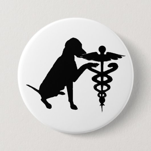 DOG THERAPY HOSPITAL RONDE BUTTON 7,6 CM (Voorkant)
