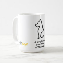 Dog Therapy Mug – Minimalist Pet Line Art Coffrt P