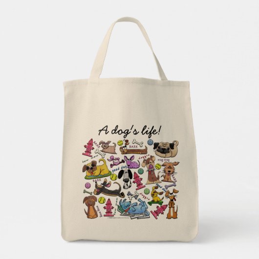 Dog Thlekte Collage Canvas tas (Achterkant)