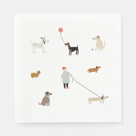 Dog Threspect Birthday Party Napkins Servet (Voorkant)