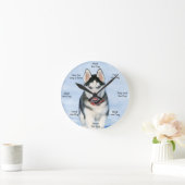 Dog Time Wall Clock Husky Ronde Klok (Huis)