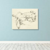 Dog Tired Canvas Afdruk (Insitu (Houten vloer))