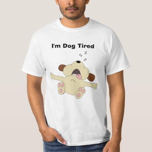 Dog Tired gepersonaliseerd T-shirt (Voorkant)
