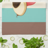 Dog Tongue, neus op  Retro Blue crème Brown Theedoek (Gevouwen)