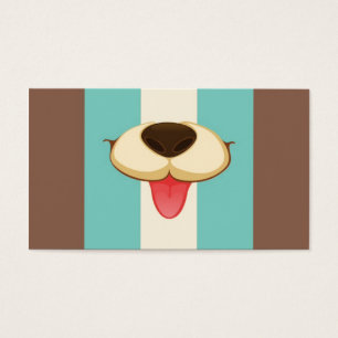 Dog Tongue, neus op Retro Blue crème Brown Visitekaartjes