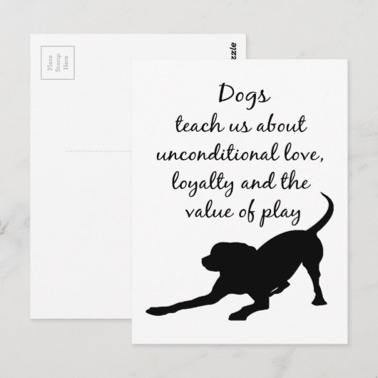 Dog Totem Animal Spirit Guide T-Shirt Dog Logo Art Briefkaart (Voorkant / Achterkant)