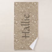 Dog Towel - Brown Botanical, Personalized Badhanddoek (Badhanddoek)