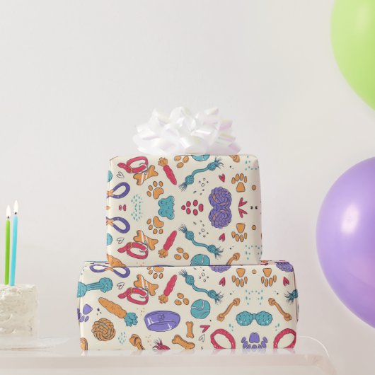 Dog Toys Pattern Pet behandelt Pettern Holiday Cadeaupapier (Feestgeschenken)