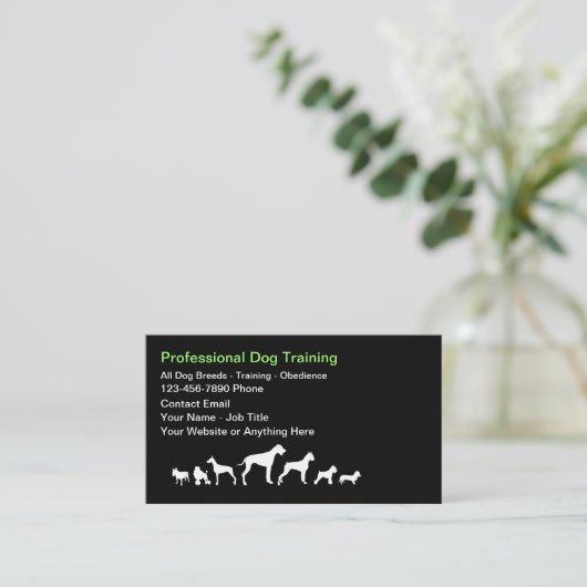Dog Trainer And Obedience Theme Business Cards Visitekaartje (Staand voorkant)