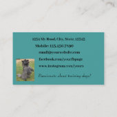 Dog Trainer Aqua Blue Blauwgroen Photo Minimal Visitekaartje (Achterkant)