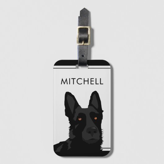 Dog Trainer Black German Shepherd Bagagelabel (Voorkant (verticaal))