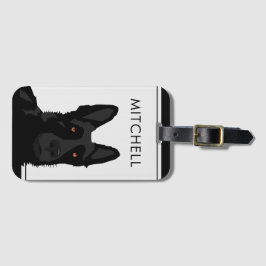 Dog Trainer Black German Shepherd Bagagelabel