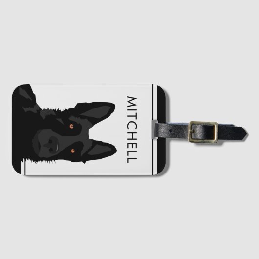 Dog Trainer Black German Shepherd Bagagelabel (Voorkant (horizontaal))