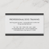 Dog Trainer Black German Shepherd Visitekaartje (Achterkant)