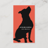 Dog Trainer Black Silhouette Visitekaartje (Voorkant)
