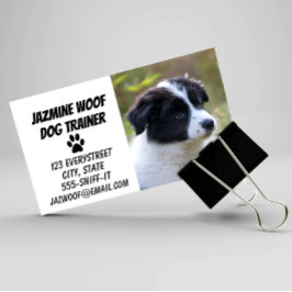 Dog Trainer Black White Puppy Visitekaartje
