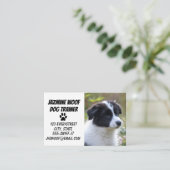 Dog Trainer Black White Puppy Visitekaartje (Staand voorkant)