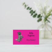 Dog Trainer Bright Hot Girly Pink Minimale foto Visitekaartje (Staand voorkant)