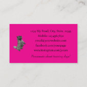Dog Trainer Bright Hot Girly Pink Minimale foto Visitekaartje (Achterkant)