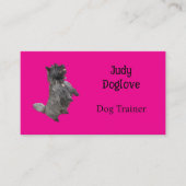 Dog Trainer Bright Hot Girly Pink Minimale foto Visitekaartje (Voorkant)