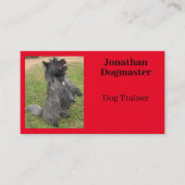 Dog Trainer Bright Red Minimale foto Visitekaartje (Voorkant)