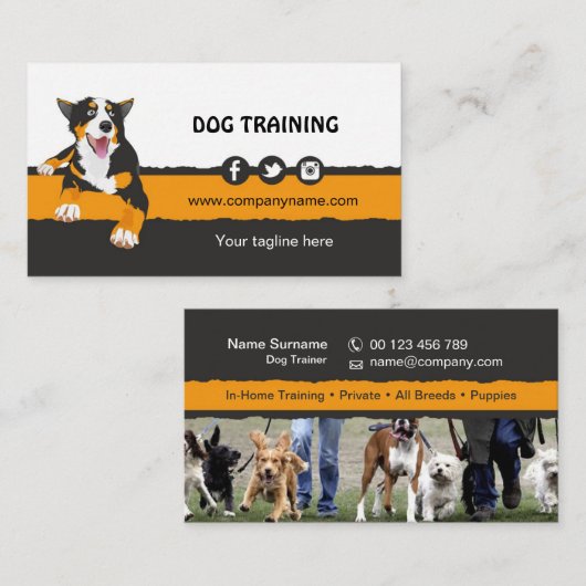 Dog Trainer Business Card Visitekaartje (Voorkant / Achterkant)