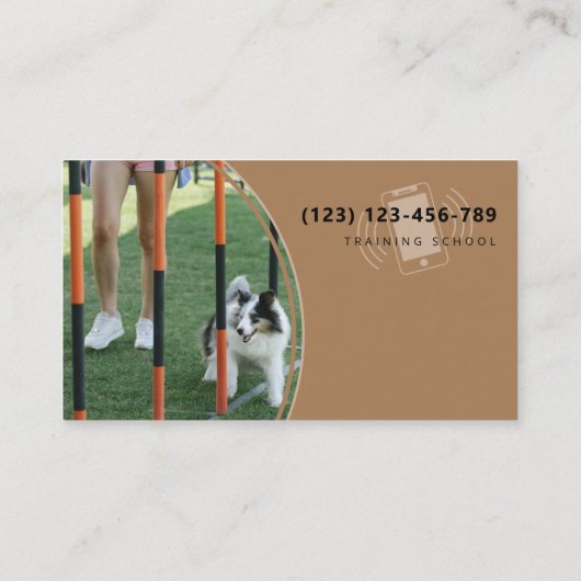 Dog Trainer | Dog Training School Brown Visitekaartje (Achterkant)