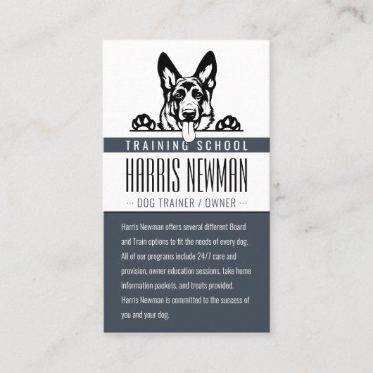 Dog Trainer | Dog Training School Visitekaartje (Voorkant)