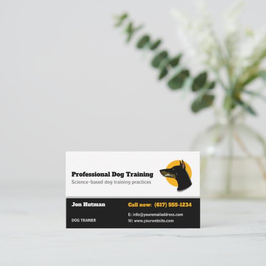 Dog Trainer | Dog Training School Visitekaartje (Staand voorkant)