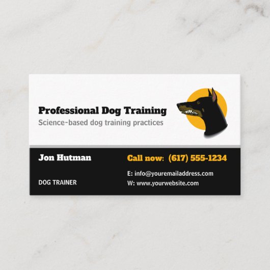 Dog Trainer | Dog Training School Visitekaartje (Voorkant)