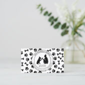 Dog Trainer Eenvoudige Pootjes Visitekaartje (Staand voorkant)