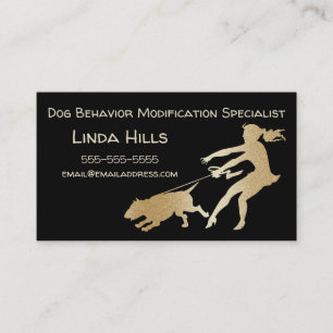 Dog Trainer Faux Gold Dog Behavig Modification Visitekaartje