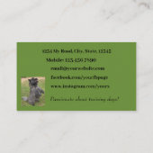 Dog Trainer Foto Green Background Minimal Visitekaartje (Achterkant)