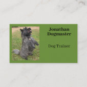 Dog Trainer Foto Green Background Minimal Visitekaartje (Voorkant)