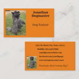 Dog Trainer Foto Oranje Citrus Background Minimum Visitekaartje