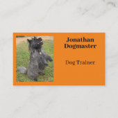 Dog Trainer Foto Oranje Citrus Background Minimum Visitekaartje (Voorkant)