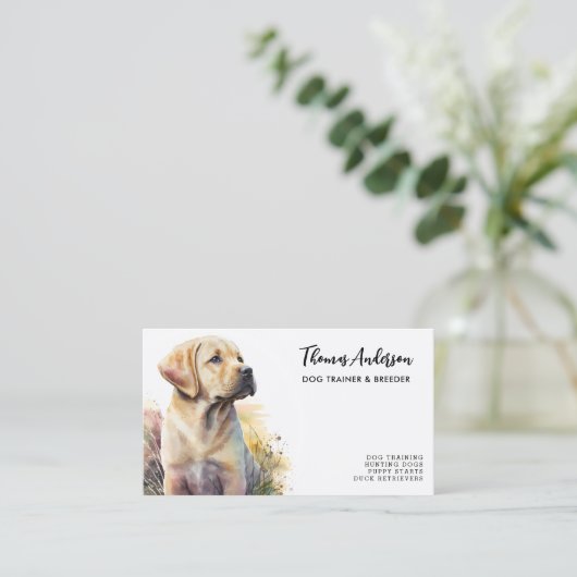 Dog Trainer Labrador Retriever Breeder Puppy Visitekaartje (Staand voorkant)