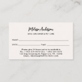 Dog Trainer Labrador Retriever Puppy Pet Sitter Afsprakenkaartje (Achterkant)