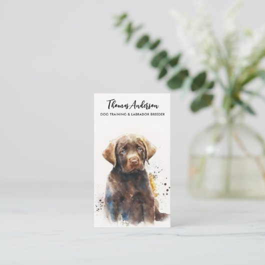 Dog Trainer Labrador Retriever Puppy Pet Sitter Visitekaartje (Staand voorkant)