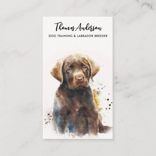 Dog Trainer Labrador Retriever Puppy Pet Sitter Visitekaartje (Voorkant)