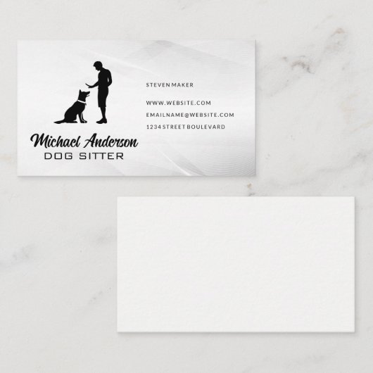 Dog Trainer Logo | Dog Sitting Services Visitekaartje (Voorkant / Achterkant)