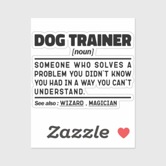 Dog Trainer Noun Cool Training Worker Funny Gezegd Sticker (Vel)