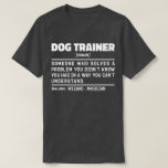 Dog Trainer Noun Cool Training Worker Funny Gezegd T-shirt<br><div class="desc">De Gezegden van Funny Dog Trainer zijn: "hondentrainer iemand die een probleem oplost waarvan je niet wist dat je het had op een manier die je niet kunt begrijpen". Pak dit Funny Dog Trainer-ontwerp als een grappig cadeau voor een geweldige moeder,  vader of vriend.</div>