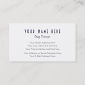 Dog Trainer, Pet Care, Veterinair Visitekaartje (Achterkant)