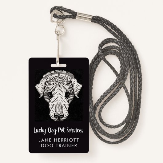 Dog Trainer Pet Services Badge (Voorkant met draagriem)