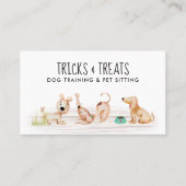 Dog Trainer Pet Sitter Dog Groomer Waterverf Visitekaartje (Voorkant)