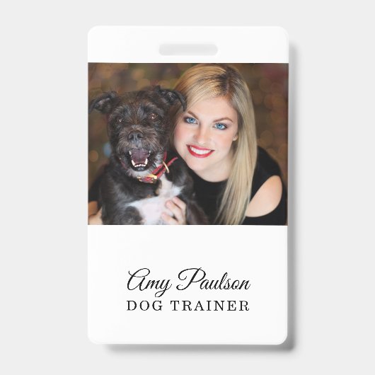 Dog Trainer Photo Pet Services Badge (Voorzijde)